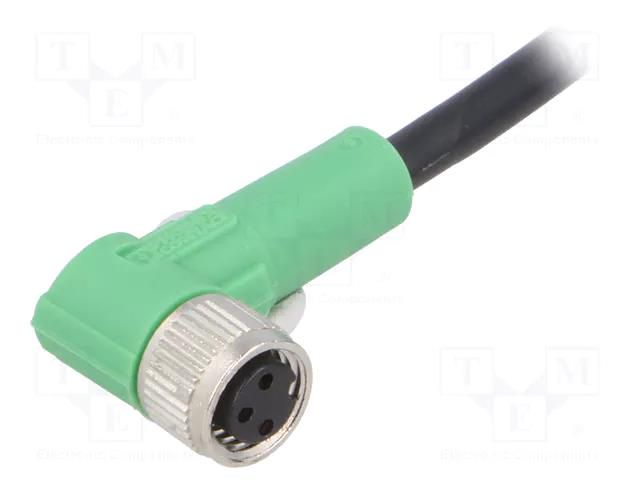 Connection lead; M8; PIN: 3; angled; 10m; plug; 250VAC; 4A; SAC; PVC PHOENIX CONTACT 1403773