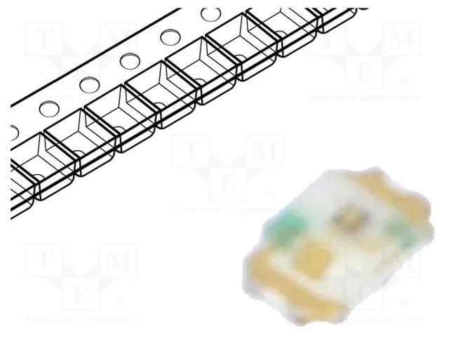 LED; SMD; 0402; red; 1.6÷4mcd; 1x0.6x0.2mm; 20mA; λd: 622÷632nm; 50mW ROHM SEMICONDUCTOR SML-P11VTT86R