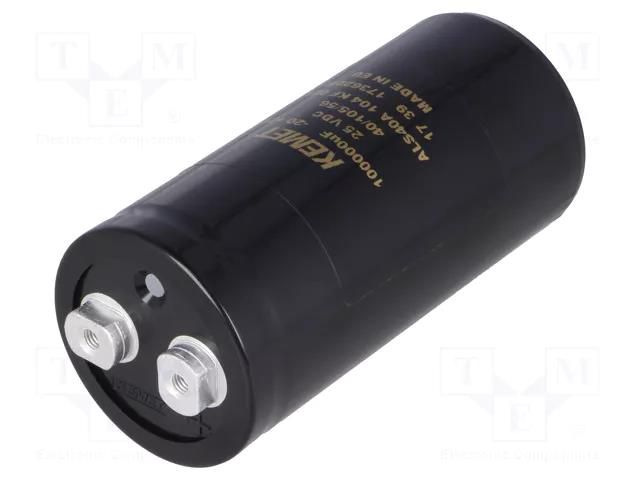 Capacitor: electrolytic; 100mF; 25VDC; Ø51x105mm; Pitch: 22.2mm KEMET ALS40A104KF025