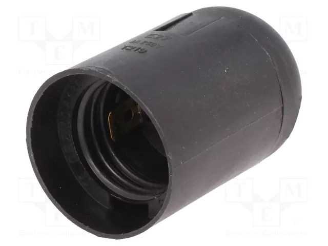 Lampholder: lamp; E27; Body: black; Ø: 39mm; thermoplastic; L: 62mm PAWBOL PW-D.3005