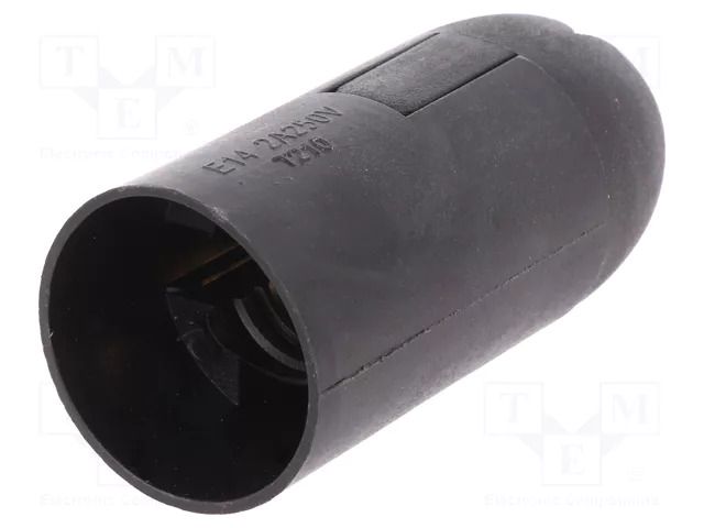 Lampholder: lamp; E14; Body: black; Ø: 26mm; thermoplastic; L: 56mm PAWBOL PW-D.3004