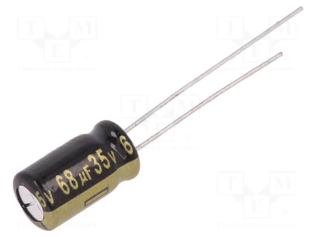 Capacitor: electrolytic; low ESR; THT; 68uF; 35VDC; Ø6.3x11.2mm PANASONIC EEUFM1V680