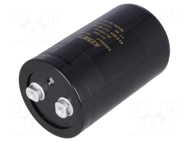 Capacitor: electrolytic; 33mF; 63VDC; Ø66x105mm; Pitch: 28.5mm KEMET ALS40A333MF063