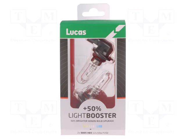 Filament lamp: automotive; P20d; white-blue; 12V; 60W; XENON +50% LUCAS LLX9005XLPX2