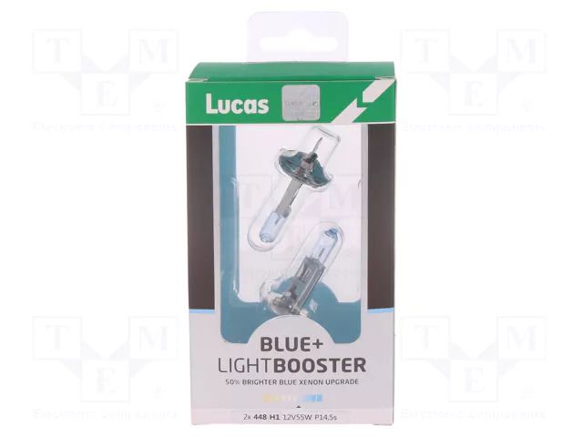 Filament lamp: automotive; P14,5s; white-blue; 12V; 55W LUCAS LLX448BL50X2