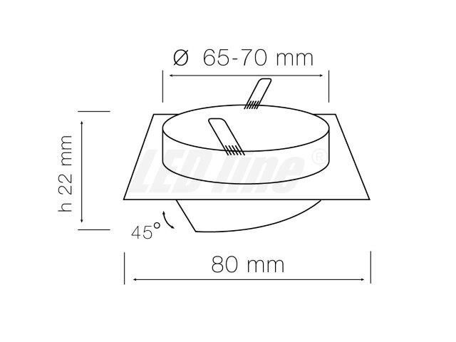 LED line® downlight square adjustable cast white 242977 5901583242977