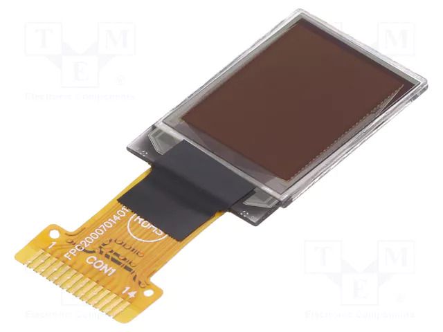 Display: OLED; graphical; 0.71"; 48x64; Dim: 13.9x22x1.3mm; yellow DISPLAY ELEKTRONIK DEP048064A-Y
