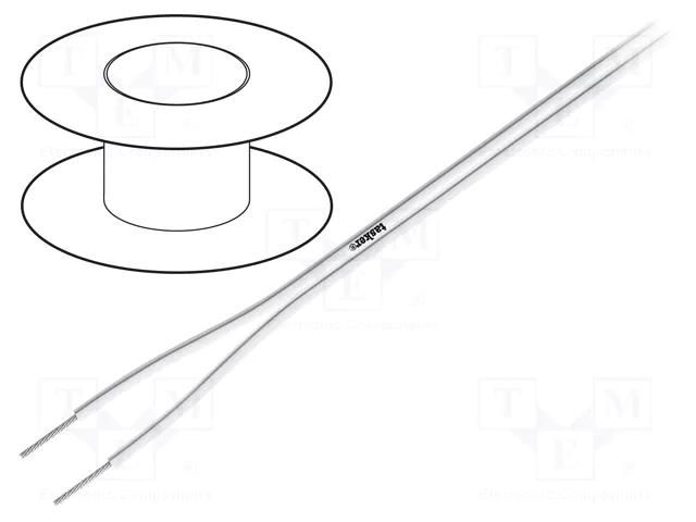 Wire; 2x0.75mm2; OFC; stranded; silicone; white; -60÷180°C TASKER TAS-TSK72
