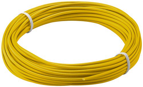 Insulated Copper Wire, 10 m, yellow - 1-wire copper cable, stranded (18x 0.1 mm) 55041