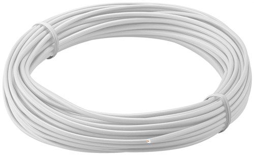 Insulated Copper Wire, 10 m, white - 1-wire copper cable, stranded (18x 0.1 mm) 55046