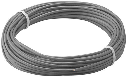 Insulated Copper Wire, 10 m, grey - 1-wire copper cable, stranded (18x 0.1 mm) 55047