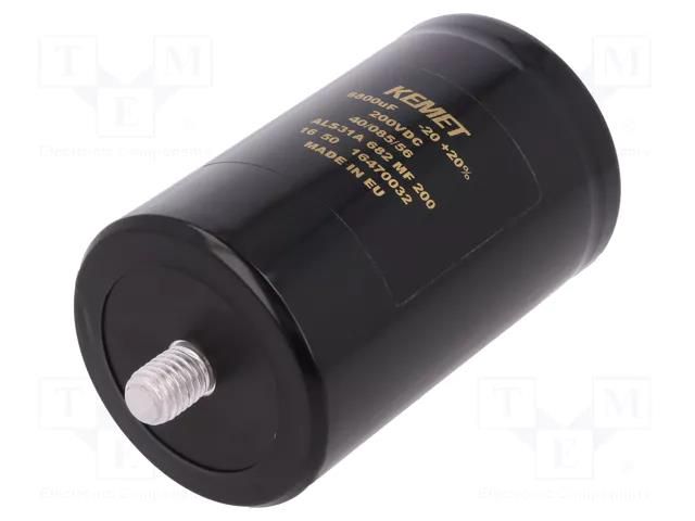 Capacitor: electrolytic; 6.8mF; 200VDC; Ø66x105mm; Pitch: 28.5mm KEMET ALS31A682MF200