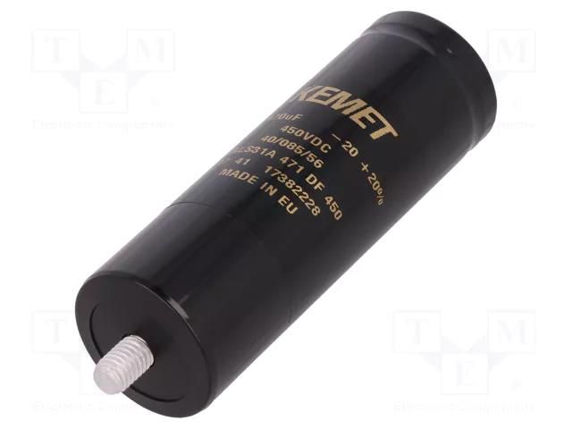 Capacitor: electrolytic; 470uF; 450VDC; Ø36x105mm; Pitch: 12.8mm KEMET ALS31A471DF450