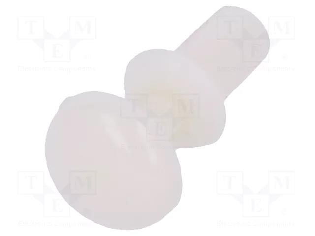 Rivet; polyamide; L.rivet: 4mm; Panel cutout diam: 2.1mm; white DREMEC DR8G4012.0X2.8W