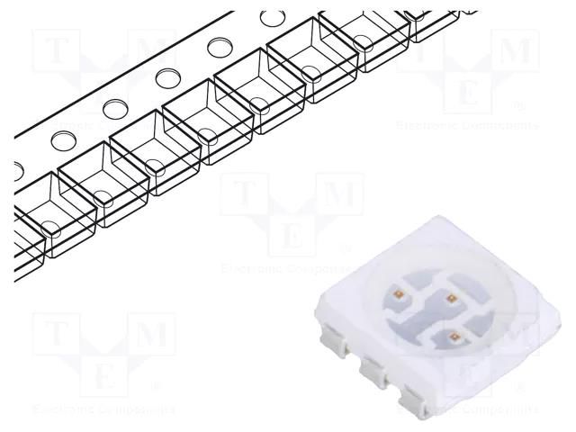 LED; SMD; 5050,PLCC6; yellow; 6lm; 810÷2500mcd; 5.4x5x1.5mm; 120° FORYARD FYLS-5050PUYC