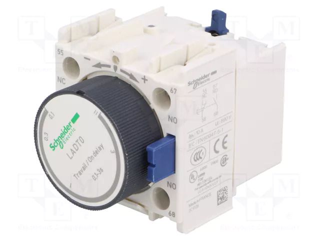 Time delay contacts; Leads: screw terminals; front; 0.1÷3s SCHNEIDER ELECTRIC LADT0