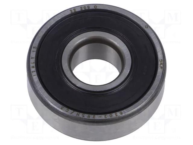 Bearing: single row deep groove ball; Øint: 15mm; Øout: 42mm SKF SKF6302-2RSH/C3