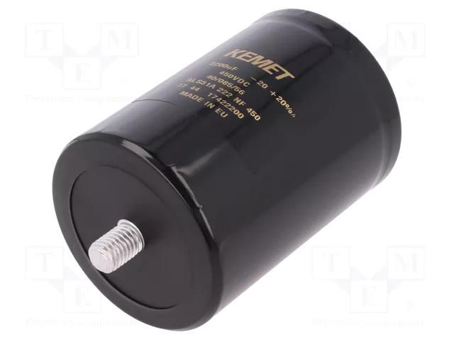 Capacitor: electrolytic; 2.2mF; 450VDC; Ø77x105mm; Pitch: 31.8mm KEMET ALS31A222NF450