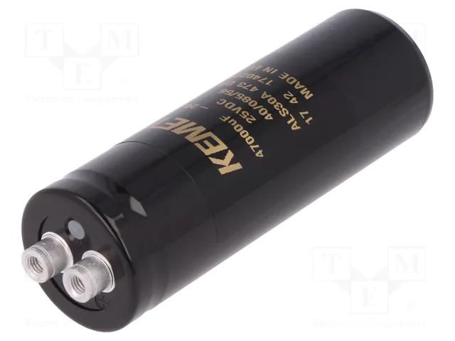 Capacitor: electrolytic; 47mF; 25VDC; Ø36x105mm; Pitch: 12.8mm KEMET ALS30A473DF025