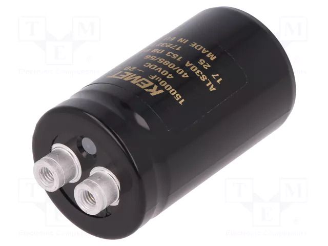 Capacitor: electrolytic; 15mF; 40VDC; Ø36x62mm; Pitch: 12.8mm; ±20% KEMET ALS30A153DB040