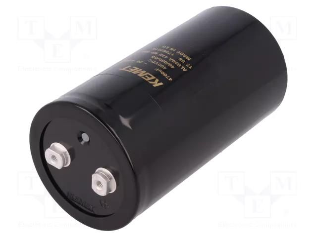 Capacitor: electrolytic; 4.7mF; 400VDC; Ø77x146mm; Pitch: 31.8mm KEMET ALS30A472NP400