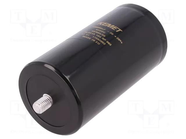 Capacitor: electrolytic; 100mF; 63VDC; Ø77x146mm; Pitch: 31.8mm KEMET ALS31A104NP063