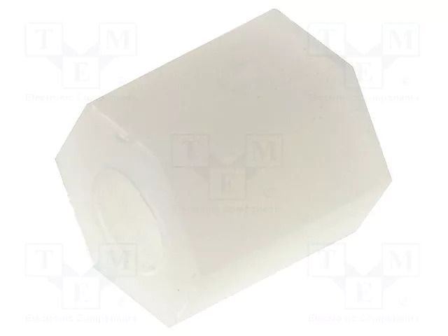 Screwed spacer sleeve; hexagonal; polyamide; M4; L: 6mm FIX&FASTEN FIX-HP4-6