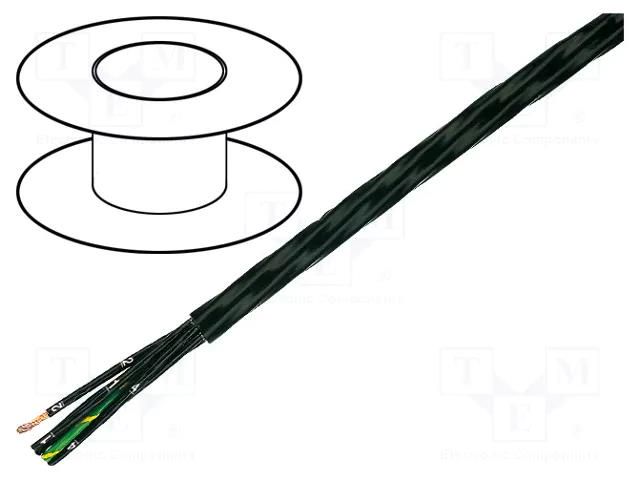 Wire; HELUFLON® FEP-6Y; 3G0.5mm2; stranded; Cu; FEP; black; 600V HELUKABEL FEP-6Y/3X0.50