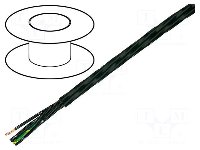 Wire; HELUFLON® FEP-6Y; 3G1mm2; stranded; Cu; FEP; black; 600V HELUKABEL FEP-6Y/3X1