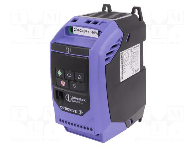 Vector inverter; Max motor power: 0.75kW; Usup: 200÷240VAC; IN: 4 INVERTEK DRIVES ODE31200701F1201