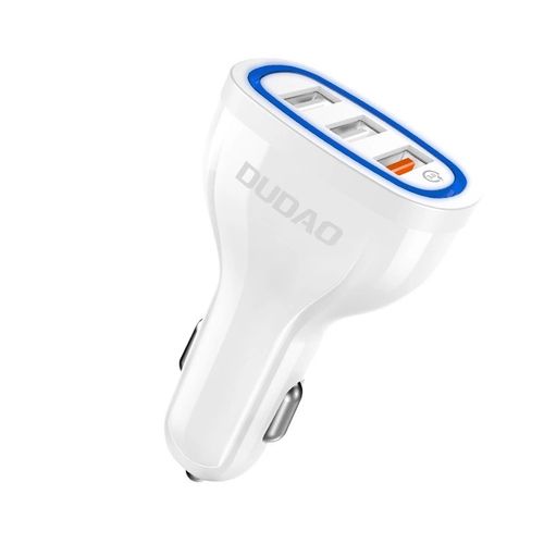 Dudao car charger quick charge Quick Charge 3.0 QC3.0 2.4A 18W 3x USB white (R7S white), Dudao 6970379615812 6970379615812