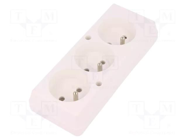 Connector: AC supply; female; splitter; 2P+PE; 250VAC; 16A; white JONEX TX-GN-370BI