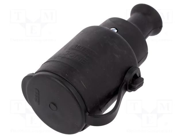 Connector: AC supply; female; socket; 2P+PE; 250VAC; 16A; black JONEX TX-GN-H2CZ