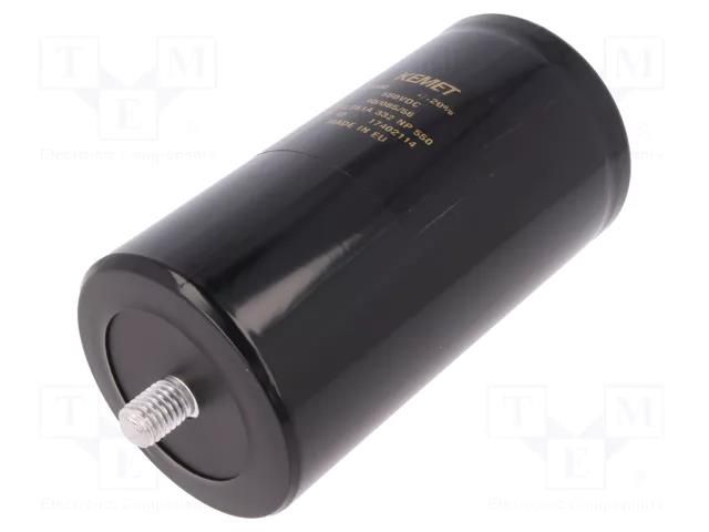 Capacitor: electrolytic; 3.3mF; 550VDC; Ø77x146mm; Pitch: 31.8mm KEMET ALS61A332NP550