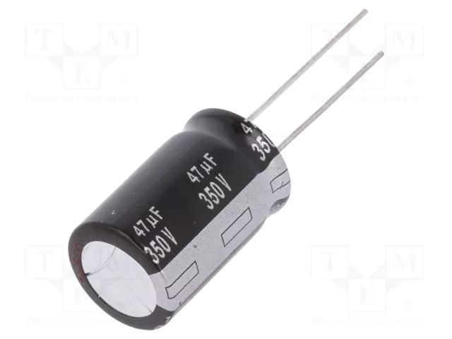 Capacitor: electrolytic; THT; 47uF; 350VDC; Ø16x25mm; Pitch: 7.5mm PANASONIC EEUEB2V470
