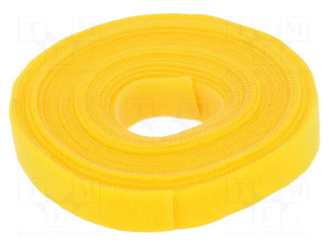 Hook and loop fastener; L: 4m; W: 16mm; yellow; reel LOGILINK PC-KAB0051