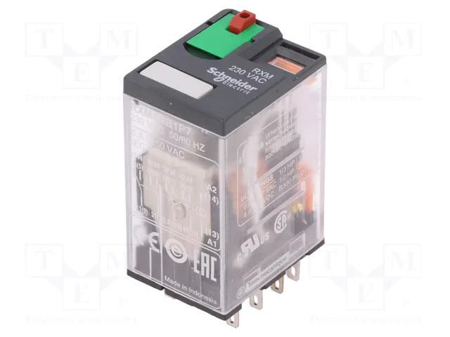 Relay: electromagnetic; 4PDT; Ucoil: 230VAC; Icontacts max: 6A SCHNEIDER ELECTRIC RXM4AB1P7