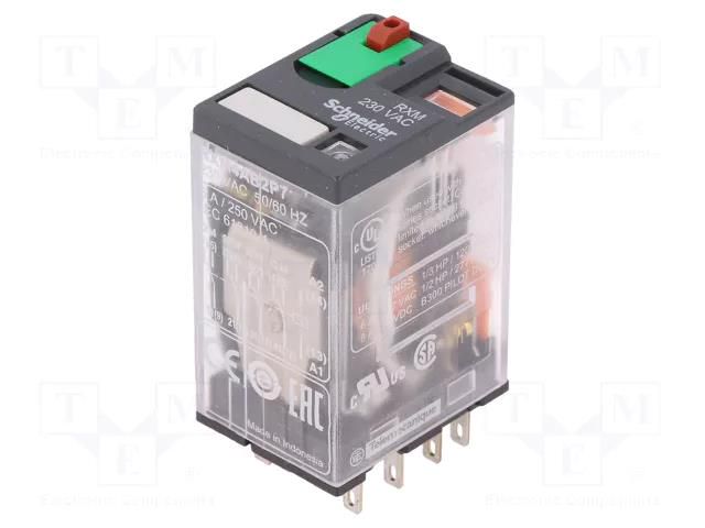 Relay: electromagnetic; 4PDT; Ucoil: 230VAC; Icontacts max: 6A SCHNEIDER ELECTRIC RXM4AB2P7