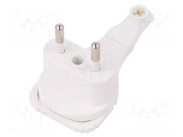 Connector: AC supply; male; plug; 2P; 250VAC; 6A; white; for cable PLASTROL WT-11P