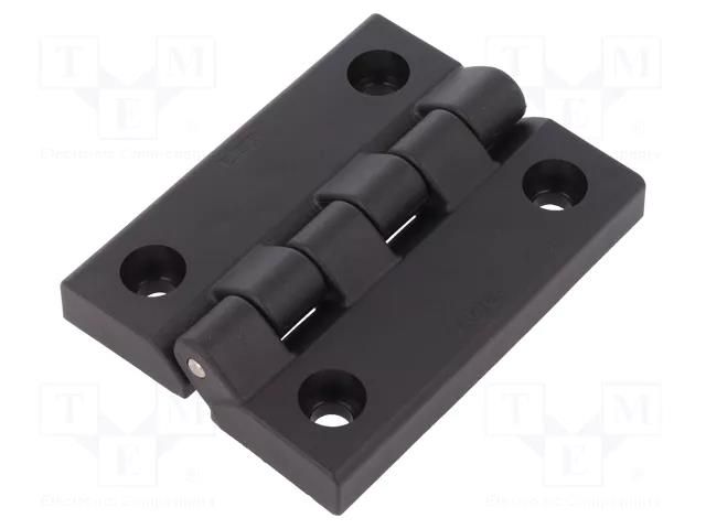 Hinge; Width: 80mm; technopolymer PA; black; H: 102mm ELESA+GANTER CFL102CH-8