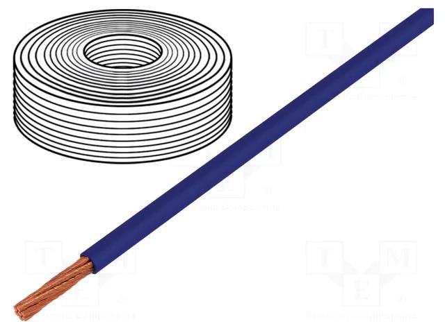 Wire; LifY; 1x0.25mm2; stranded; Cu; PVC; blue; 300V; -15÷80°C HELUKABEL LIFY-0.25MM2-BL