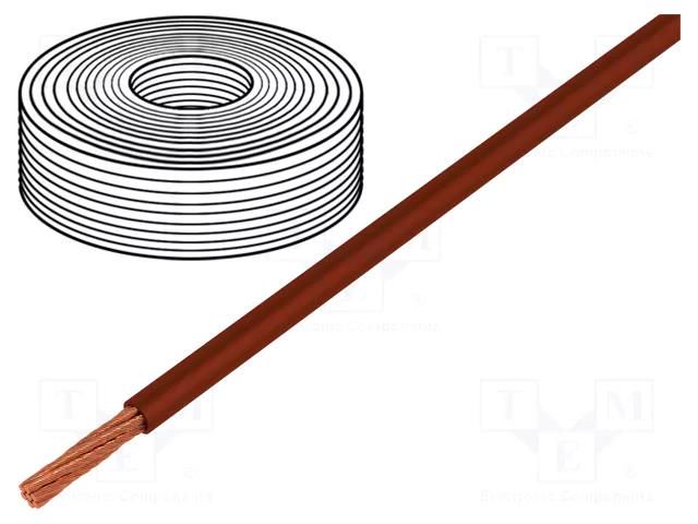 Wire; LifY; 1x0.75mm2; stranded; Cu; PVC; brown; 300V,500V; -15÷80°C HELUKABEL LIFY-0.75MM2-BR