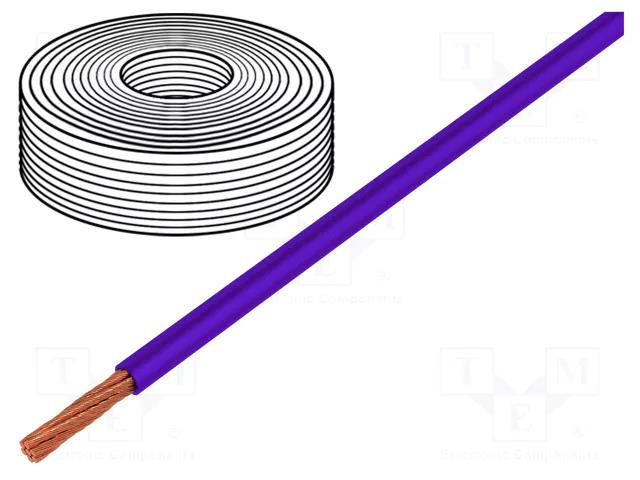 Wire; LifY; 1x0.14mm2; stranded; Cu; PVC; violet; 300V; -15÷80°C HELUKABEL LIFY-0.14MM2-VI