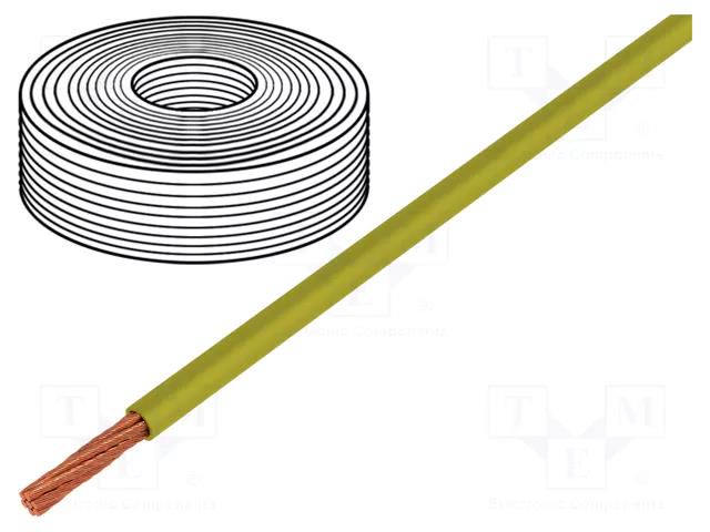 Wire; LifY; 1x0.14mm2; stranded; Cu; PVC; yellow; 300V; -15÷80°C HELUKABEL LIFY-0.14MM2-GE