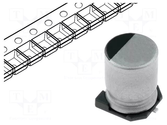 Capacitor: electrolytic; SMD; 470uF; 16VDC; Ø8x10mm; ±20%; 1000h SAMWHA RC1C477M08010VR