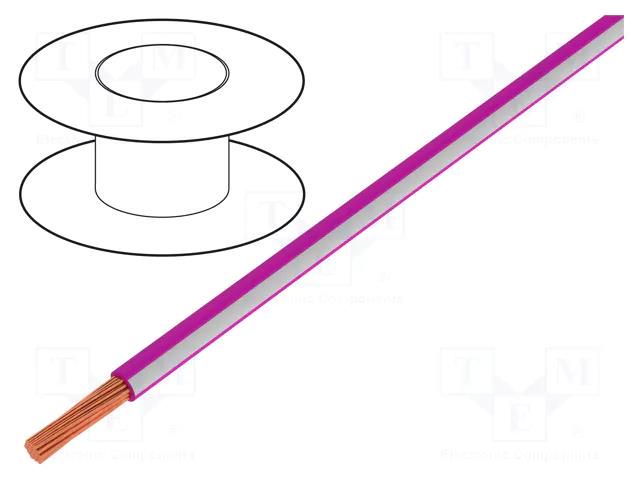 Wire; H05V-K,LgY; stranded; Cu; 2.5mm2; PVC; pink-white; 300V,500V BQ CABLE LGY2.5-PK/WH