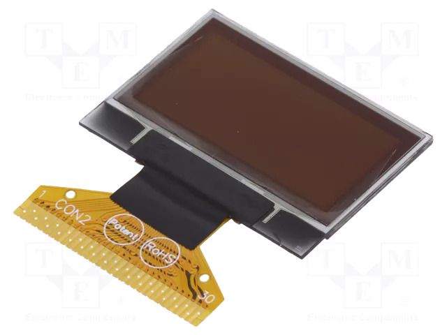 Display: OLED; graphical; 1"; 128x64; Dim: 26.7x19.26x1.26mm; 1x30 DISPLAY ELEKTRONIK DEP128064C1-Y