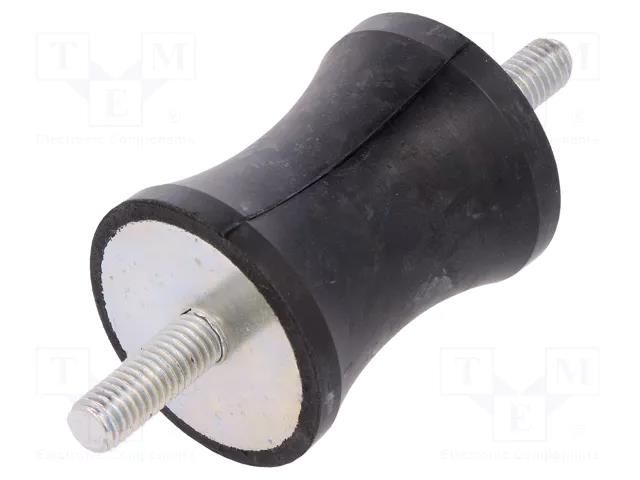 Vibration damper; M8; Ø: 40mm; rubber; L: 50mm; Thread len: 23mm ELESA+GANTER DVC1-433487