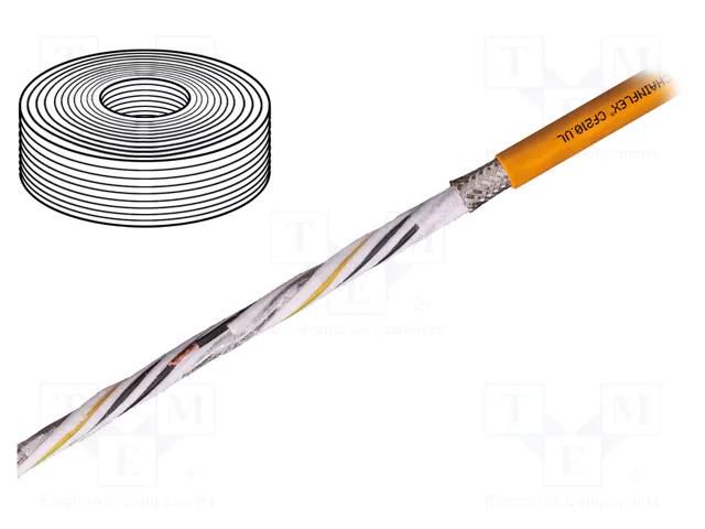 Wire: servo drive; chainflex® CF210.UL,hybrid; orange; stranded IGUS CF210UL25.15.02.01