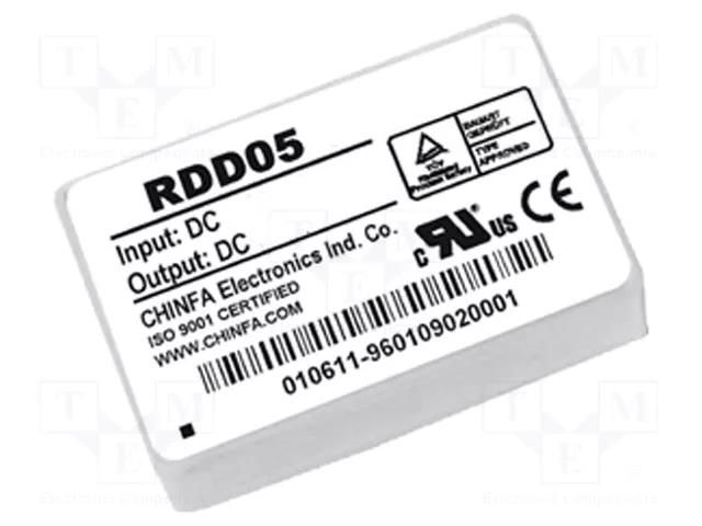 Converter: DC/DC; 6W; Uin: 18÷75VDC; Uout: 15VDC; Iout: 400mA; RDD05U CHINFA ELECTRONICS RDD05-15S5U